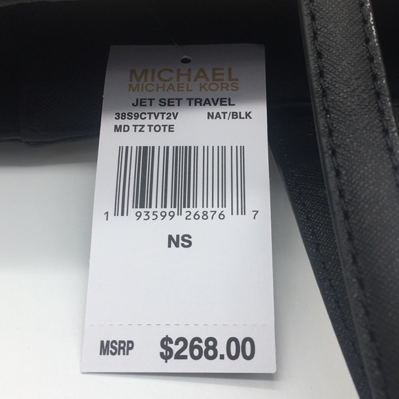 MICHAEL KORS MD TZ TOTE NAT/BLACK 38S9CTVT… - Picture 11 of 14